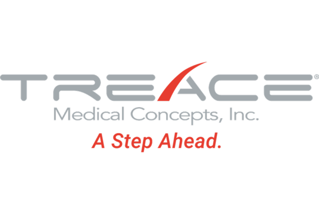 Treace Medical Concepts Inc logo with the slogan "A Step Ahead" in red text.