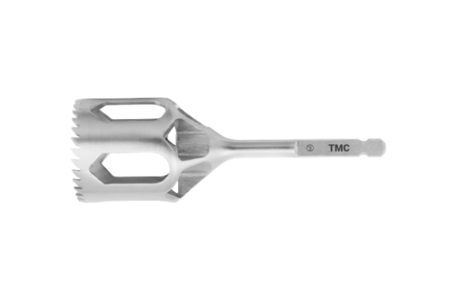 metal hole cutter with hexagonal shank and sharp teeth